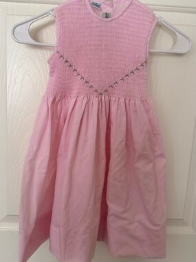 Amanda Remembered hand Smocked Girls' pink Dress with rose Embroidery size 3t
